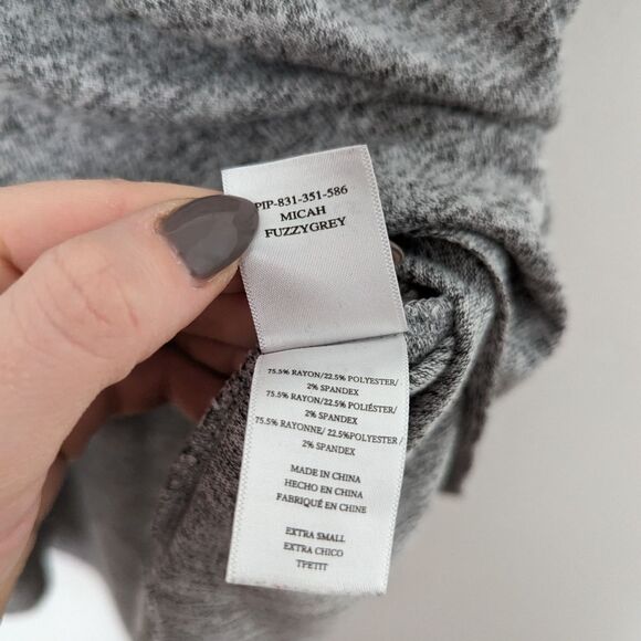 Rails light heather fuzzy grey oversized relaxed fit knit Micah short sleeve tee - Picture 4 of 6